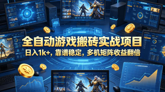 全自动游戏搬砖实战项目，日入1k ，靠谱稳定，多机矩阵收益翻倍【揭秘】-七宝：认真做好一件事