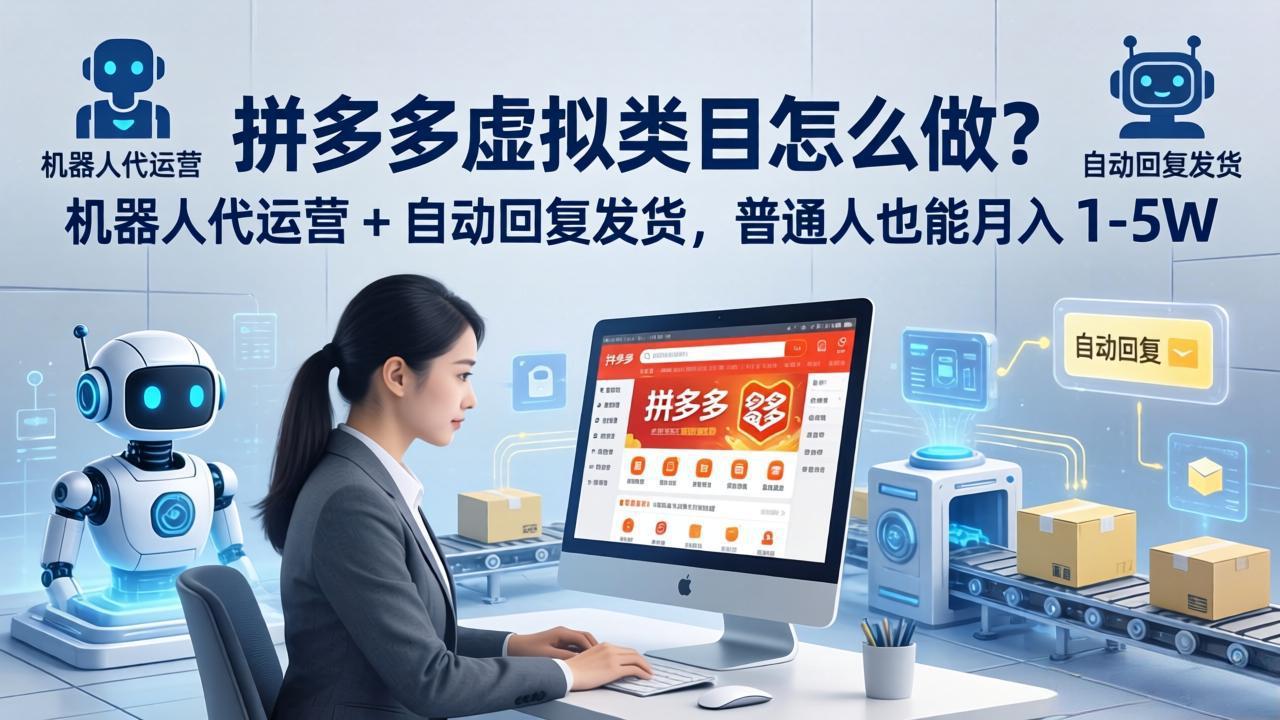 拼多多虚拟类目怎么做？机器人代运营   自动回复发货，普通人也能月入 1-5W_-七宝：认真做好一件事