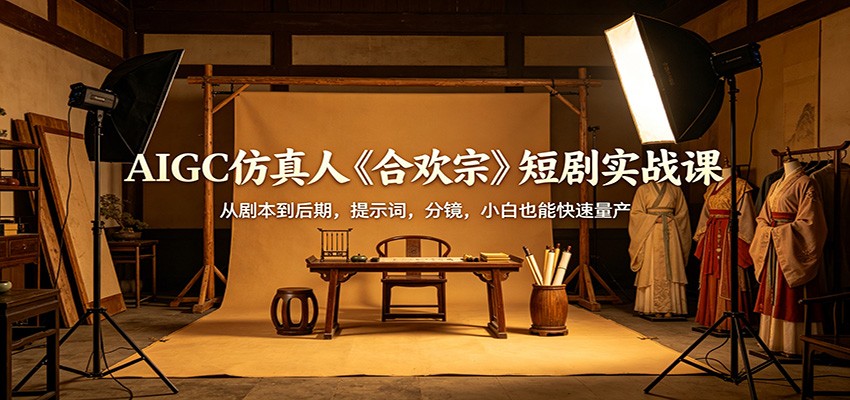 AIGC仿真人《合欢宗》短剧实战课：从剧本到后期，提示词，分镜，小白也能快速量产-七宝：认真做好一件事