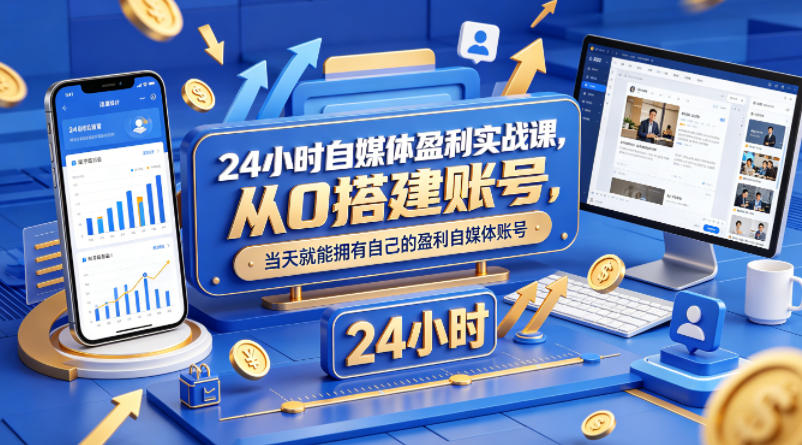 24小时自媒体盈利实战课，从0搭建账号，当天就能拥有自己的盈利自媒体账号-七宝：认真做好一件事