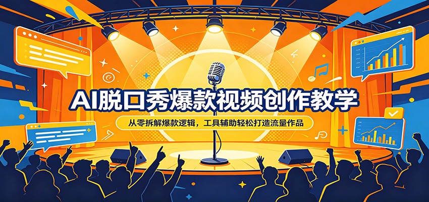 AI脱口秀爆款视频创作教学：从零拆解爆款逻辑，工具辅助轻松打造流量作品-七宝：认真做好一件事