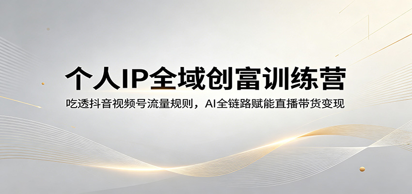 个人IP全域创富训练营：吃透某音视频号流量规则，AI全链路赋能直播带货变现-七宝：认真做好一件事