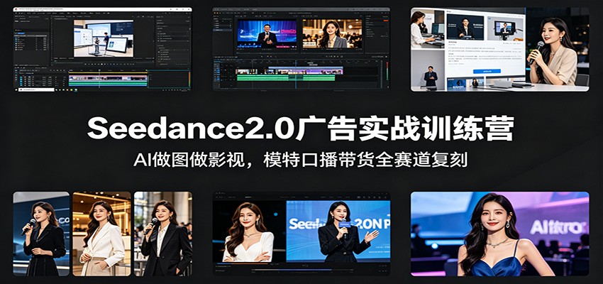 Seedance2.0广告实战训练营：AI做图做影视，模特口播带货全赛道复刻-七宝：认真做好一件事