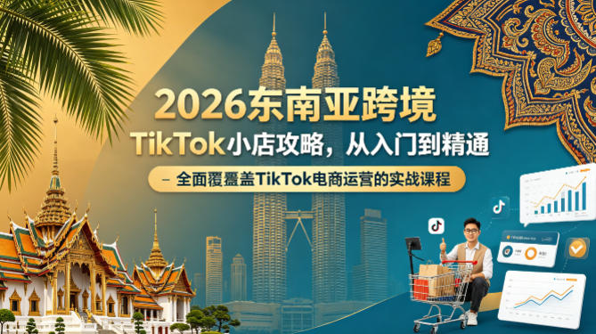 2026东南亚跨境TikTok小店攻略，从入门到精通、全面覆盖TikTok电商运营的实战课程（更新4月）-七宝：认真做好一件事