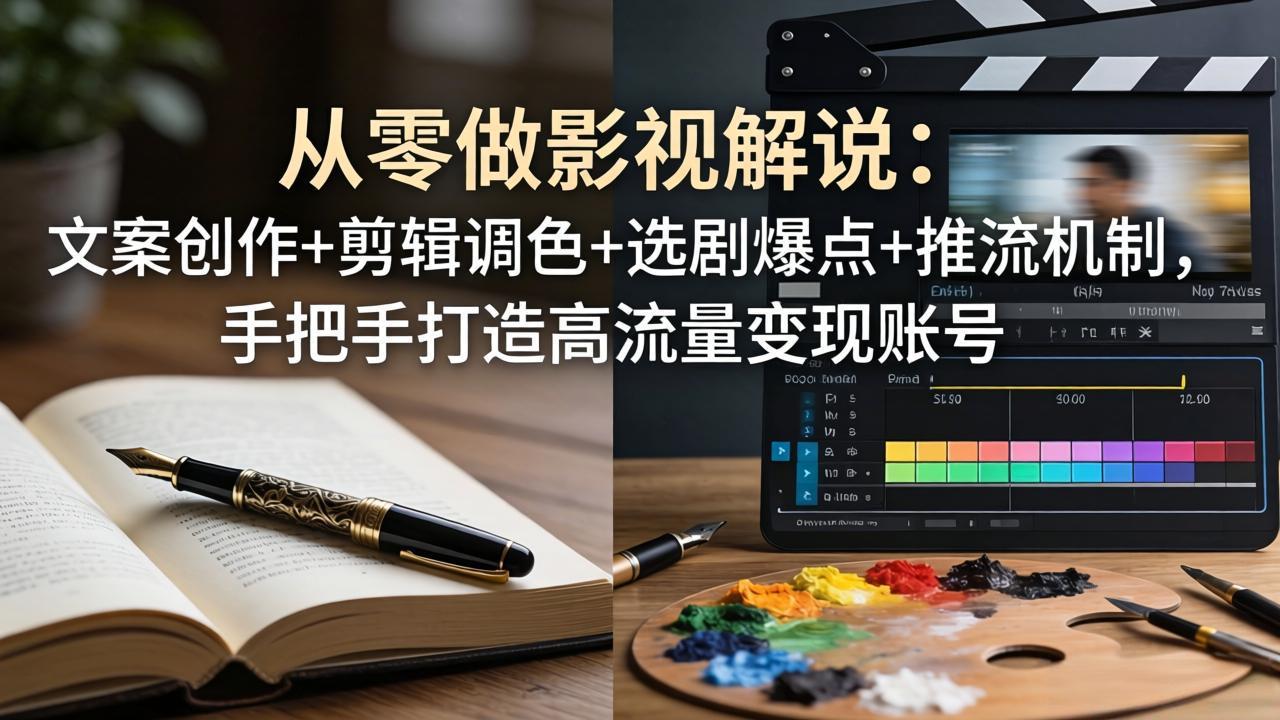 从零做影视解说：文案创作 剪辑调色 选剧爆点 推流机制，手把手打造高流量变现账号_-七宝：认真做好一件事