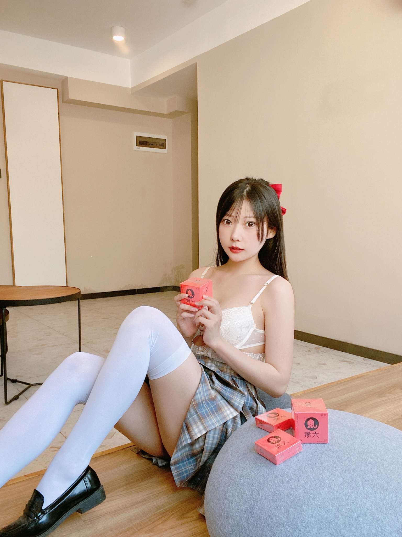 图片[5]-香草喵露露 Vol.064 大象 JK格子裙[30P-96M]-吾爱二次元