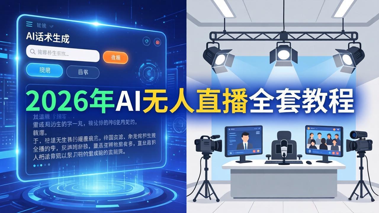 2026年AI无人直播全套教程：OBS安装 软件配置 直播间搭建 话术生成 一键开播实操_-七宝：认真做好一件事