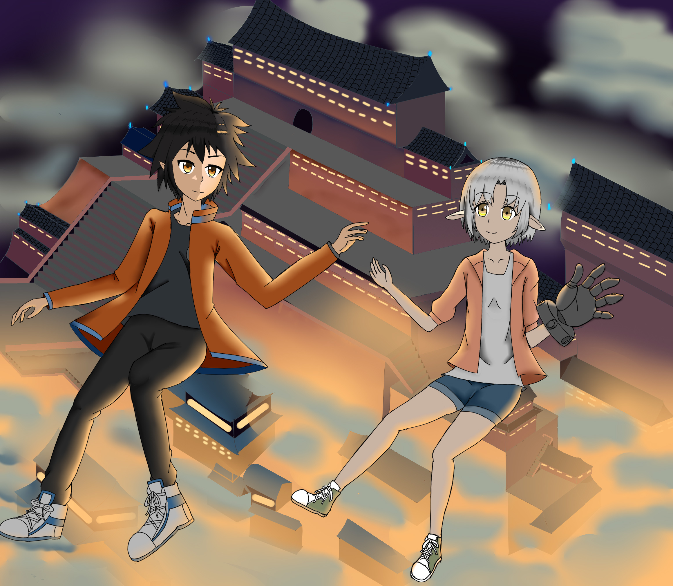 转发动态 @空白的小乐: 背景出自黑白无双第一季的背景,人物黑白无双